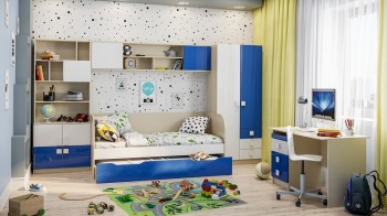 Детская комната Скай Люкс (Синий/Белый/корпус Клен) в Железногорске - zheleznogorsk.mebel54.com | фото