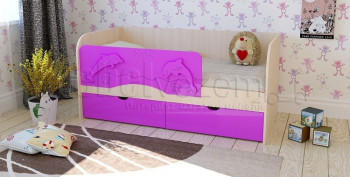 Друзья Кровать детская 2 ящика 1.6 Фиолетовый глянец в Железногорске - zheleznogorsk.mebel54.com | фото