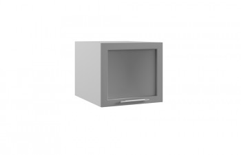 Гарда ГВПГС 500 шкаф верхний горизонтальный глубокий со стеклом высокий (Белый Эмалит/корпус Серый) в Железногорске - zheleznogorsk.mebel54.com | фото