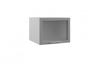 Гарда ГВПГС 600 шкаф верхний горизонтальный глубокий со стеклом высокий (Белый Эмалит/корпус Серый) в Железногорске - zheleznogorsk.mebel54.com | фото