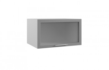 Гарда ГВПГС 800 шкаф верхний горизонтальный глубокий со стеклом высокий (Белый Эмалит/корпус Серый) в Железногорске - zheleznogorsk.mebel54.com | фото