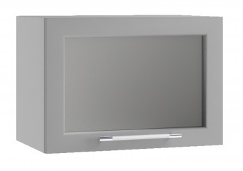 Гарда ПГС 500 шкаф верхний горизонтальный со стеклом (Белый Эмалит/корпус Серый) в Железногорске - zheleznogorsk.mebel54.com | фото