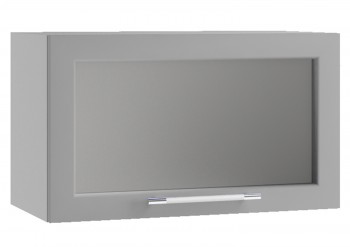 Гарда ПГС 600 шкаф верхний горизонтальный со стеклом (Белый Эмалит/корпус Серый) в Железногорске - zheleznogorsk.mebel54.com | фото