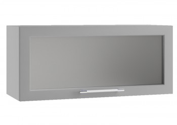 Гарда ПГС 800 шкаф верхний горизонтальный со стеклом (Белый Эмалит/корпус Серый) в Железногорске - zheleznogorsk.mebel54.com | фото