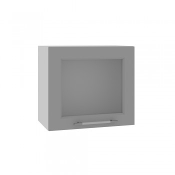 Гарда ВПГС 500 шкаф верхний горизонтальный со стеклом высокий (Белый Эмалит/корпус Серый) в Железногорске - zheleznogorsk.mebel54.com | фото