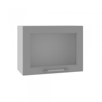 Гарда ВПГС 600 шкаф верхний горизонтальный со стеклом высокий (Белый Эмалит/корпус Серый) в Железногорске - zheleznogorsk.mebel54.com | фото