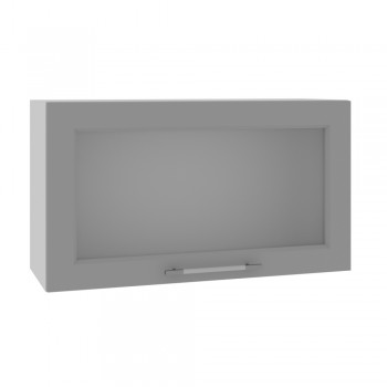 Гарда ВПГС 800 шкаф верхний горизонтальный со стеклом высокий (Белый Эмалит/корпус Серый) в Железногорске - zheleznogorsk.mebel54.com | фото
