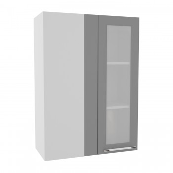 Гарда ВПУС 650 шкаф верхний угловой со стеклом высокий (Белый Эмалит/корпус Серый) в Железногорске - zheleznogorsk.mebel54.com | фото
