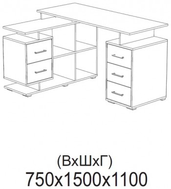 Компьютерный стол угловой СКМУ-3 белый в Железногорске - zheleznogorsk.mebel54.com | фото