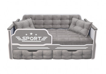 Кровать 160 серии Спорт 2 ящика 45 Серый (подушки) в Железногорске - zheleznogorsk.mebel54.com | фото