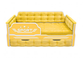 Кровать 170 серии Спорт 1 ящик 74 Жёлтый (мягкие боковые накладки) в Железногорске - zheleznogorsk.mebel54.com | фото