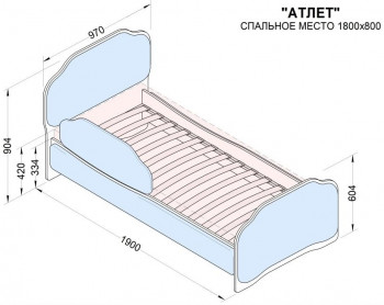 Кровать 180 Атлет 96 Серый (мягкий бортик) в Железногорске - zheleznogorsk.mebel54.com | фото