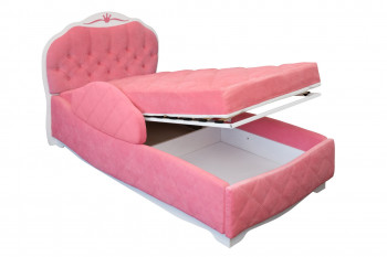 Кровать 190 Гармония Lux 36 Розовый (мягкий бортик) в Железногорске - zheleznogorsk.mebel54.com | фото