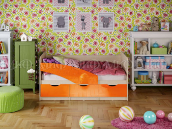 Кровать Бабочки 1,6м (Оранжевый металлик) в Железногорске - zheleznogorsk.mebel54.com | фото