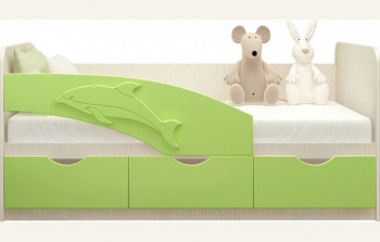 Кровать детская 1,6м Дельфин (Салатовый металлик) в Железногорске - zheleznogorsk.mebel54.com | фото