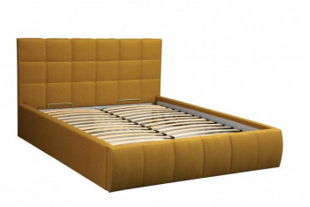 Кровать "Диана" ш. 1400 (Н=1010мм) (жаккард горчица) в Железногорске - zheleznogorsk.mebel54.com | фото