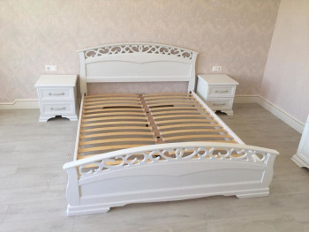 Кровать Грация-1 из массива сосны 1600*2000 Белый античный в Железногорске - zheleznogorsk.mebel54.com | фото