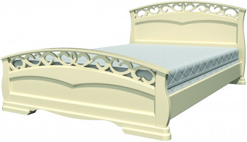 Кровать Грация-1 из массива сосны 1600*2000 Слоновая кость в Железногорске - zheleznogorsk.mebel54.com | фото