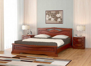 Кровать Карина-7 из массива сосны 1400*2000 Орех в Железногорске - zheleznogorsk.mebel54.com | фото