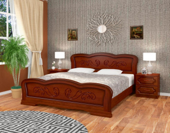 Кровать Карина-8 из массива сосны 1400*2000 Орех в Железногорске - zheleznogorsk.mebel54.com | фото