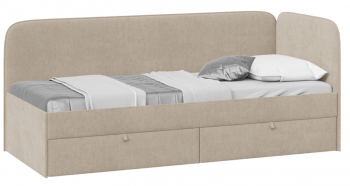 Кровать «Молли» с мягкой обивкой (900) тип 1 (Микровелюр Scandi Cream 03) в Железногорске - zheleznogorsk.mebel54.com | фото
