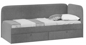 Кровать «Молли» с мягкой обивкой (900) тип 1 (Микровелюр Scandi Graphite 22) в Железногорске - zheleznogorsk.mebel54.com | фото