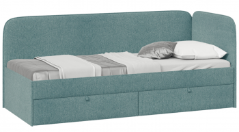 Кровать «Молли» с мягкой обивкой (900) тип 1 (Микровелюр Scandi Indigo 11) в Железногорске - zheleznogorsk.mebel54.com | фото