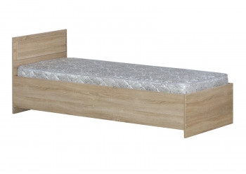 Кровать одинарная 800-2 без матраса (прямые спинки) Дуб Сонома в Железногорске - zheleznogorsk.mebel54.com | фото