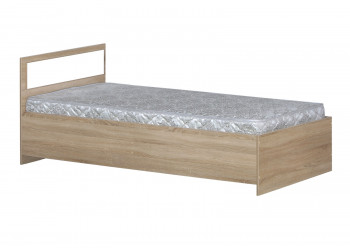 Кровать одинарная 900-2 без матраса (прямые спинки) Дуб Сонома в Железногорске - zheleznogorsk.mebel54.com | фото