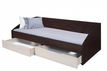 Кровать одинарная "Фея - 3" (симметричная) New (венге / вудлайн кремовый / ДВПО: белый) в Железногорске - zheleznogorsk.mebel54.com | фото