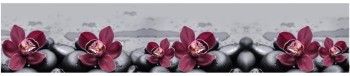 Кухонный фартук КМ 14 Орхидея Цветы Камни в Железногорске - zheleznogorsk.mebel54.com | фото