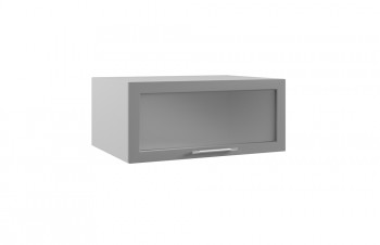 Квадро ГПГС 800 шкаф верхний горизонтальный глубокий со стеклом (Белый софт/корпус Серый) в Железногорске - zheleznogorsk.mebel54.com | фото