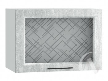 Либерти Шкаф верхний горизонтальный со стеклом ШВГС 609 (Холст грей/корпус белый) в Железногорске - zheleznogorsk.mebel54.com | фото