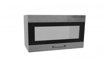 Лофт ПГСФ 600 шкаф верхний горизонтальный со стеклом и фотопечатью (Дуб цикорий/корпус Серый) в Железногорске - zheleznogorsk.mebel54.com | фото
