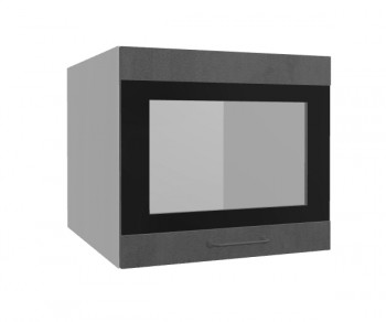 Лофт ВПГСФ 500 шкаф верхний горизонтальный со стеклом высокий с фотопечатью (Бетон темный/корпус Серый) в Железногорске - zheleznogorsk.mebel54.com | фото
