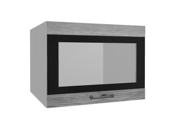 Лофт ВПГСФ 600 шкаф верхний горизонтальный со стеклом высокий с фотопечатью (Дуб майский/корпус Серый) в Железногорске - zheleznogorsk.mebel54.com | фото