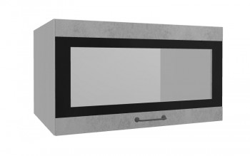 Лофт ВПГСФ 800 шкаф верхний горизонтальный со стеклом высокий с фотопечатью (Бетон светлый/корпус Серый) в Железногорске - zheleznogorsk.mebel54.com | фото