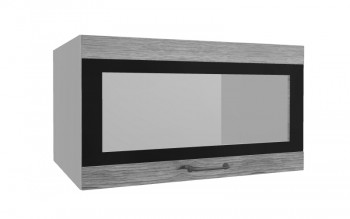 Лофт ВПГСФ 800 шкаф верхний горизонтальный со стеклом высокий с фотопечатью (Дуб майский/корпус Серый) в Железногорске - zheleznogorsk.mebel54.com | фото