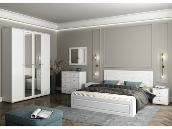 Модульная спальня Барселона (Белый/Белый глянец) в Железногорске - zheleznogorsk.mebel54.com | фото
