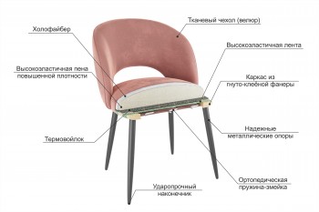 Набор стульев Моли 2 шт (бежевый велюр/черный) в Железногорске - zheleznogorsk.mebel54.com | фото