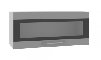 Норд ШВГС 800 Шкаф верхний горизонтальный со стеклом (Софт черный/корпус Белый) в Железногорске - zheleznogorsk.mebel54.com | фото