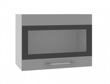 Олива ВПГСФ 600 Шкаф верхний горизонтальный со стеклом с фотопечатью высокий (Снег глянец/корпус Серый) в Железногорске - zheleznogorsk.mebel54.com | фото
