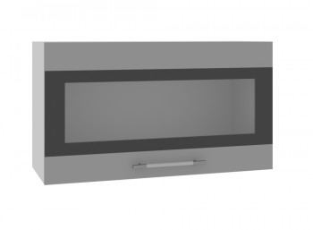 Олива ВПГСФ 800 Шкаф верхний горизонтальный со стеклом с фотопечатью высокий (Снег глянец/корпус Серый) в Железногорске - zheleznogorsk.mebel54.com | фото
