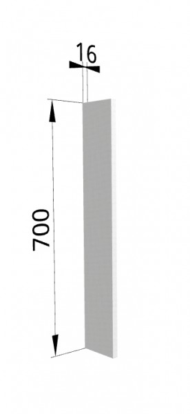 Панель торцевая (для шкафа верхнего торцевого высотой 700 мм) ПТ 400 Мелисса (Графит скин) в Железногорске - zheleznogorsk.mebel54.com | фото