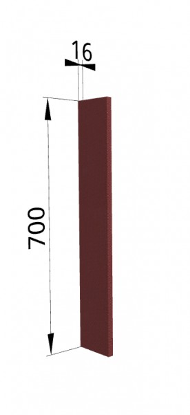 Панель торцевая ПТ 400 Квадро (для шкафа торцевого верхнего) Красная кожа в Железногорске - zheleznogorsk.mebel54.com | фото