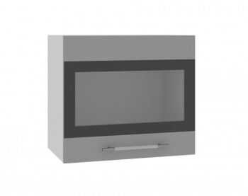 Ройс ВПГСФ 500 Шкаф верхний горизонтальный со стеклом с фотопечатью высокий (Графит софт/корпус Серый) в Железногорске - zheleznogorsk.mebel54.com | фото