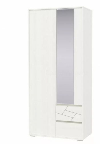 Шкаф 2-х дверный с ящиками Аделина 1000 Рамух белый в Железногорске - zheleznogorsk.mebel54.com | фото