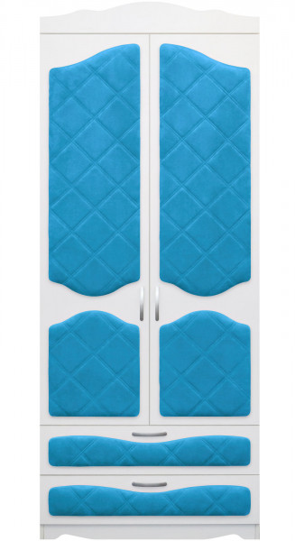 Шкаф 2-х створчатый с ящиками серии Иллюзия 84 Ярко-голубой в Железногорске - zheleznogorsk.mebel54.com | фото