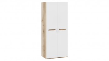 Шкаф для одежды с 2-мя дверями «Фьюжн» Дуб Делано/Белый глянец в Железногорске - zheleznogorsk.mebel54.com | фото