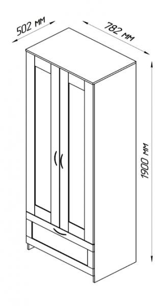 Шкаф двухдверный Сириус с 1 ящиком белый в Железногорске - zheleznogorsk.mebel54.com | фото